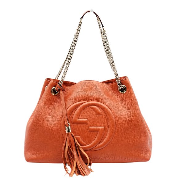 Authentic Gucci Soho on Chain Leather Shoulder Bag